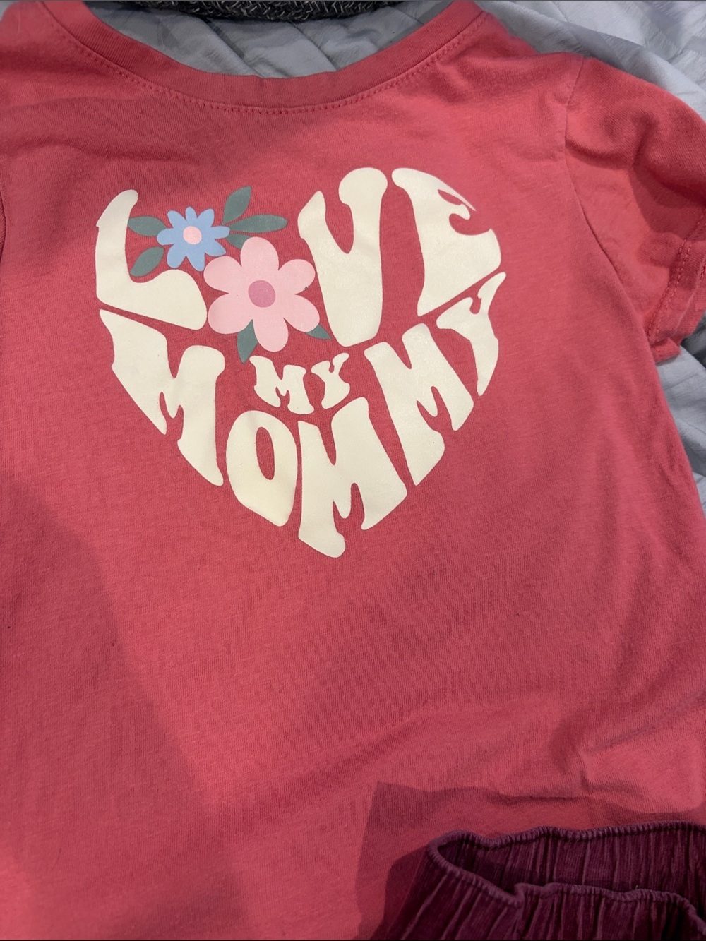 Kids Pink "Love My Mommy" Short-Sleeve Top